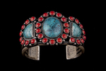 Navajo Bracelet, turquoise and coral