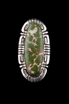 Navajo Oblong Ring, green turquoise