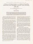 A review of the bounty system as a method of controlling undesirable animal populations in Houston County, Minnesota (1883-1965)
