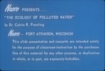 Ecology of Polluted Water presentation slides