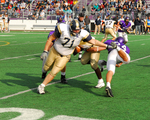 Warrior Football Action Photograph 2007 by Winona State University and Andrew Nyhus