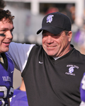 WSU Warrior Football Action Photograph 2008: Coach Sawyer and a Player by Winona State University and Andrew Nyhus