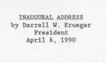 Inaugural Address: Darrell W. Krueger 13th President of Winona State University