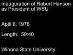 Inauguration of Robert Hanson: 11th President of Winona State University