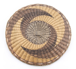 Hopi coiled tray depicting a Palhik Mana social dancer. circa 1950s.