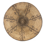 Apache basket with design depicting corn? ca. 1920s. 15 1/4" diameter