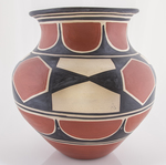 Robert Tenorio. Santa Domingo Pueblo. 11 1/2" x 10 1/2" ca 1990s. hand-coiled jar with matte paint