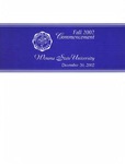 2002 Fall Commencement Program: Winona State University by Winona State University