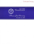 2005 Fall Commencement Program: Winona State University