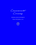 2022 Fall Order of Exercises Commencement: Winona State University by Winona State University