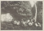 WNS Students near natural stone bridge